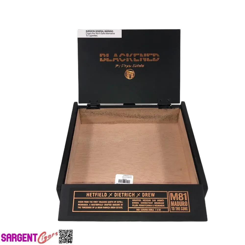 James Hetfield Metallica M81 Blackend Toro Empty Wooden Cigar Box 8.75x6.75x2.25